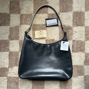 Prada Vintage Vitello Metallo Cleo Shoulder Bag w/ authentication certificate